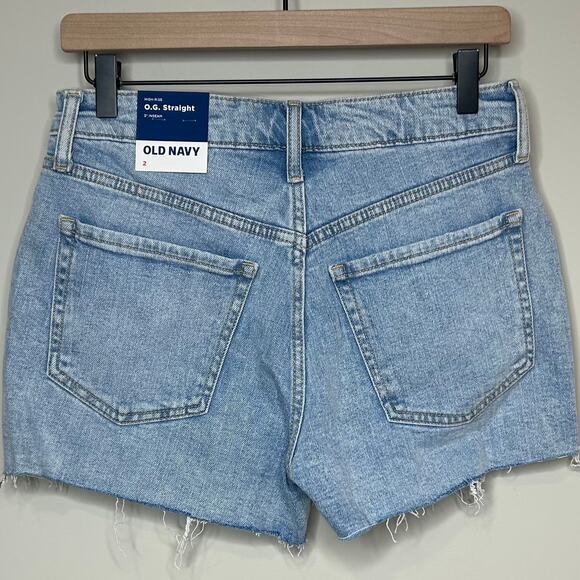 Old Navy High-Rise O.G. Straight Denim Shorts Size 2 NEW 3" Inseam - Picture 2 of 4